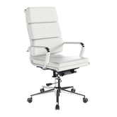Nautilus Designs Avanti High Back Bonded Leather Executive Office Chair With Individual Back Cushions and Fixed Arms White - BCL/6003/WH DD